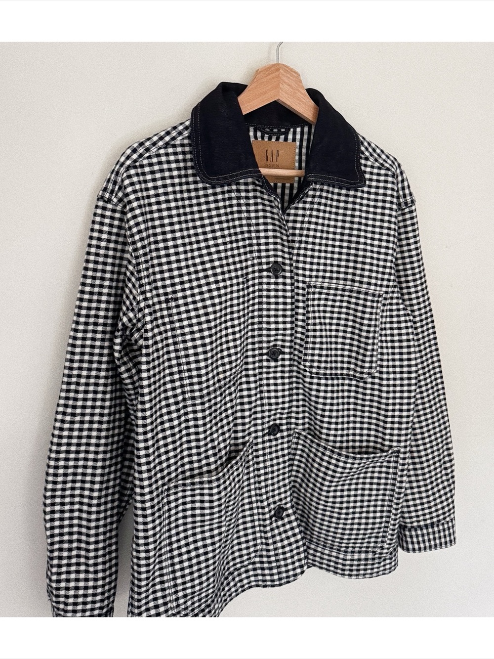 NWOT gap x dôen gingham denim jacket - Picture 2 of 4